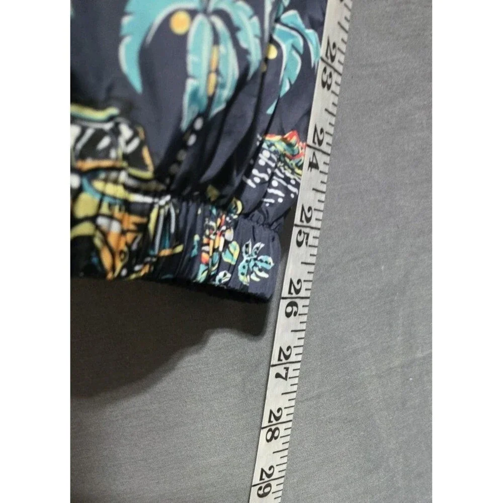 Gap Coach Jacket Mens XXL Tropical Hawaiian Windbreaker Snap Closure Drawstring